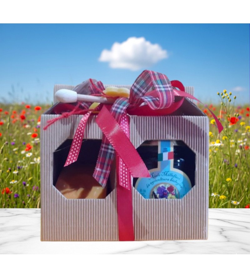 Cofanetto 2 Pz. Sapone al Miele & Miele Millefiori + Spargimiele - I Frutti dell'Alveare Cofanetto 2 Pz. Sapone al Miele & Miele Millefiori + Spargimiele - I Frutti dell'Alveare