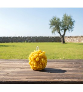 Candela Cespuglio di Rose Pura Cera d'Api - I Frutti dell'Alveare
