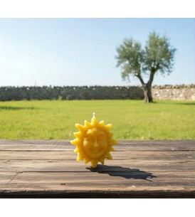 Candela Sole Ridente Pura Cera d'Api - I Frutti dell'Alveare